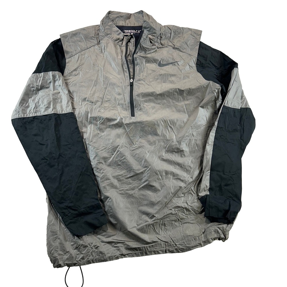 Nike Golf Windbreaker M Gray Hyper Adapt Half Zip Ultralight Vented 585773-010